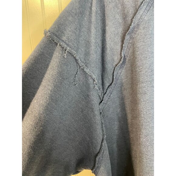 Free People Movement Blue Oversized Distressed Sweatshirt S Cotton/Polyester - Picture 15 of 16